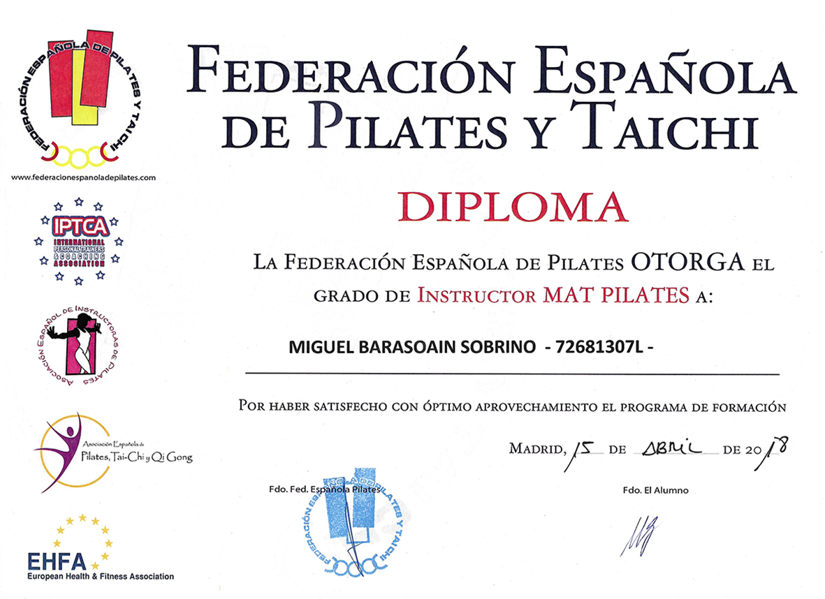 Lurreko Pilates diploma